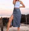Mariana™ – Casual Button Front Slit Skirt